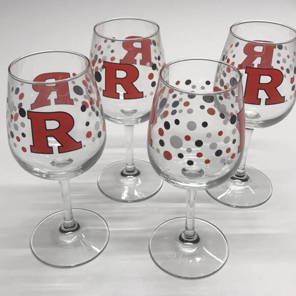 RUTGERS UNIVERSITY - Set of 4 Wine Glasses - Picture 1 of 2